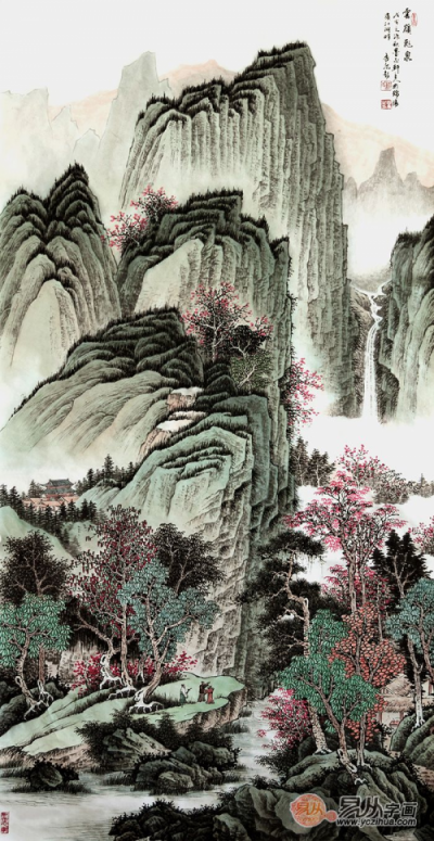 玄關裝飾掛什么畫？許吉爾手繪山水打造藝術家居！