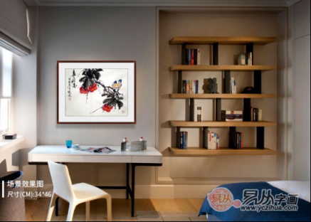 文雅的書(shū)房裝飾掛畫(huà)，精品水墨寫(xiě)意花鳥(niǎo)畫(huà)作品
