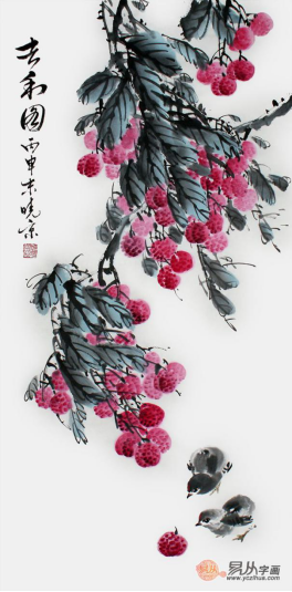 文雅的書(shū)房裝飾掛畫(huà)，精品水墨寫(xiě)意花鳥(niǎo)畫(huà)作品