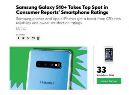 真實(shí)力！三星Galaxy S10+力壓華為P30 Pro獲多項(xiàng)測(cè)評(píng)第一