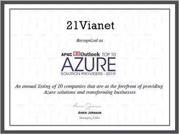 世紀(jì)互聯(lián)獲選APAC CIO Outlook“Top 10 Azure Solution Providers”