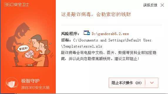 全球聞之色變的“俠盜病毒”GandCrab勒索病毒，已被360安全衛(wèi)士全族解密