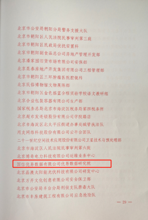 喜訊！優(yōu)易數(shù)據(jù)研究院榮獲“北京市工人先鋒號(hào)”