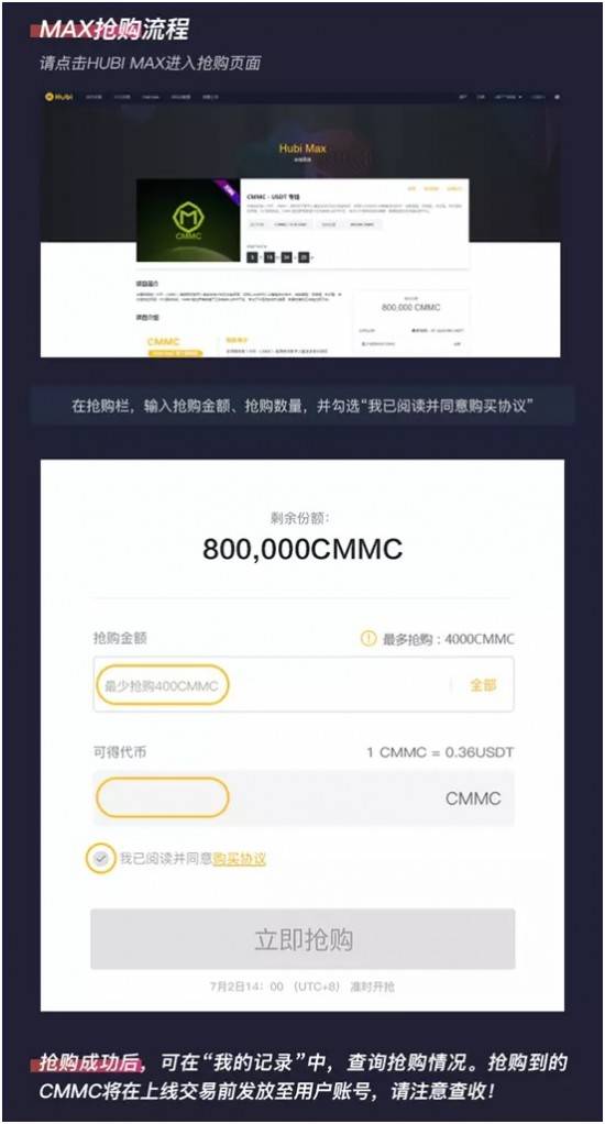 Hubi Max打新計劃正式開啟，80萬枚CMMC限時搶購中