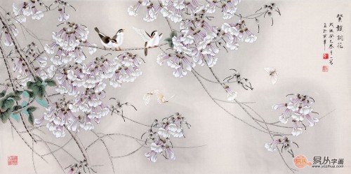 客廳裝修設(shè)計(jì)離不開一幅字畫，國(guó)畫花鳥畫打造溫馨和諧氛圍