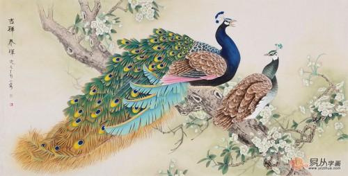 客廳裝修設(shè)計(jì)離不開一幅字畫，國(guó)畫花鳥畫打造溫馨和諧氛圍