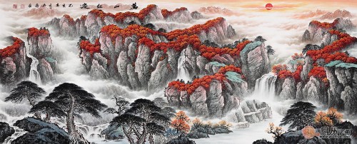 畫家宋唐《萬(wàn)山紅遍》賞析：生意旺、事業(yè)順、招財(cái)聚寶