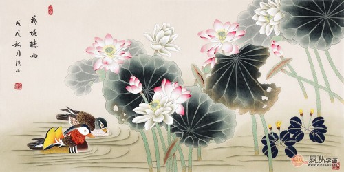 客廳背景墻上的掛畫(huà)，名家手繪花鳥(niǎo)國(guó)畫(huà)更受歡迎