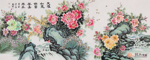 國(guó)色牡丹之艷——國(guó)禮書畫家石開(kāi)寫意牡丹作品欣賞