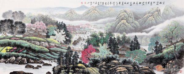 客廳里掛什么字畫好，名家手繪山水畫讓家里沒出新高度