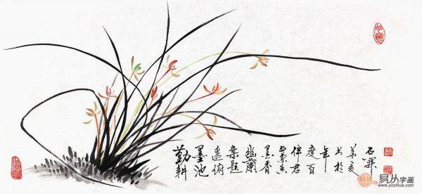 梅蘭竹菊的君子品質(zhì)，名家石開梅蘭竹菊四君子國(guó)畫作品欣賞