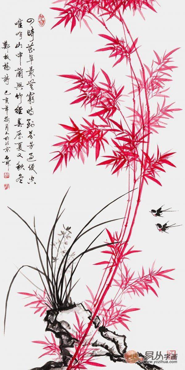 梅蘭竹菊的君子品質(zhì)，名家石開梅蘭竹菊四君子國(guó)畫作品欣賞
