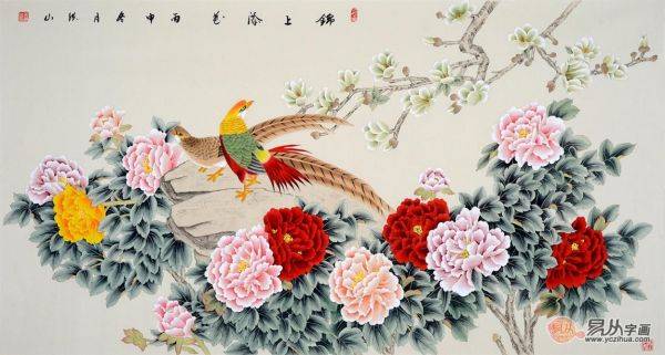 客廳掛什么字畫最合適？好寓意花鳥畫，家中必備