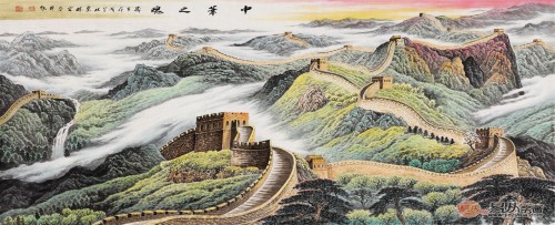 沙發(fā)背景墻上裝飾畫，手繪山水高雅藝術(shù)有品位