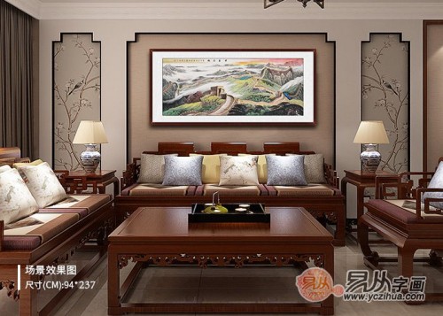 客廳沙發(fā)背景墻掛什么畫好？名家山水畫有品位更有韻味