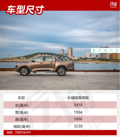 試長城炮乘用版：2.0T+8AT配多連桿后懸，家用一抵四，空間軸距領先