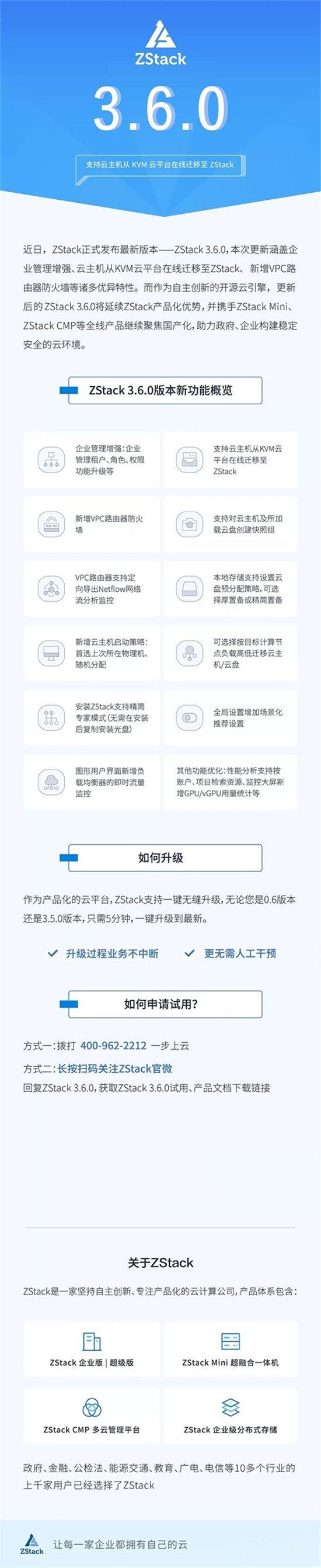 ZStack 3.6.0，支持云主機從任意KVM云平臺在線遷移至ZStack