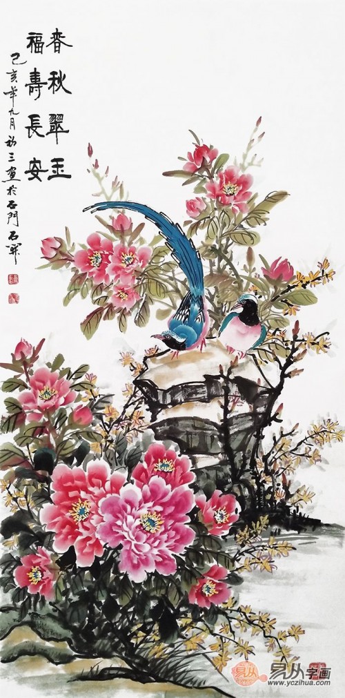 開(kāi)門玄關(guān)處掛什么畫最吉祥，這三款吉祥花鳥畫拔得頭手