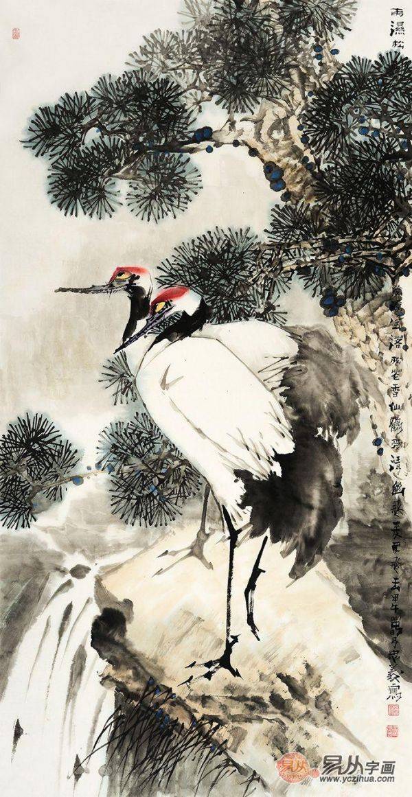 長輩生日送什么禮物好，松鶴延年國畫松鶴圖是首選