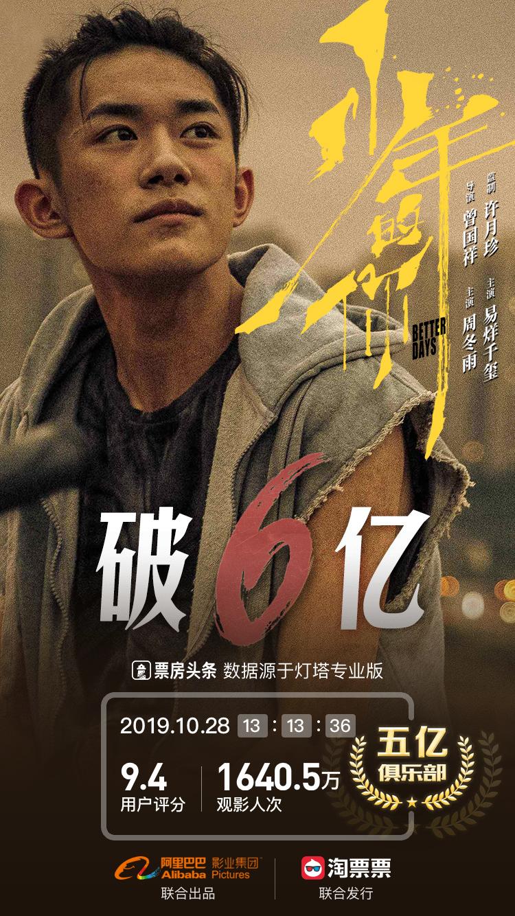 《少年的你》3天票房破6億！阿里影業(yè)“爆款方法論”日趨成熟