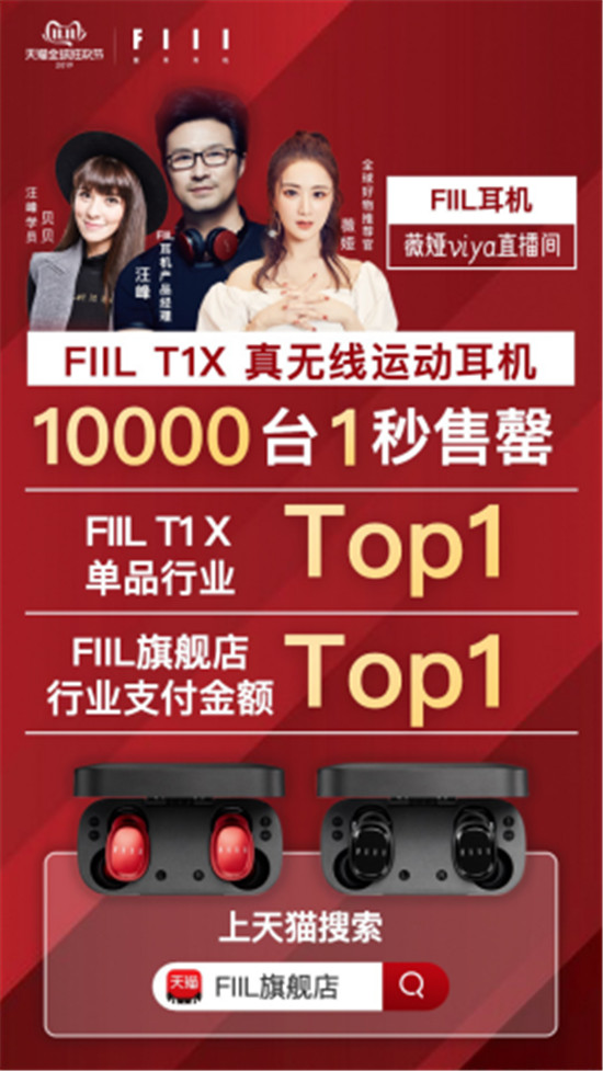 戰(zhàn)報(bào)！雙11 FIIL耳機(jī) 薇婭直播銷量破800萬