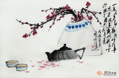 茶樓適合什么掛畫？古典古韻花鳥畫，賞畫品茶環(huán)境佳