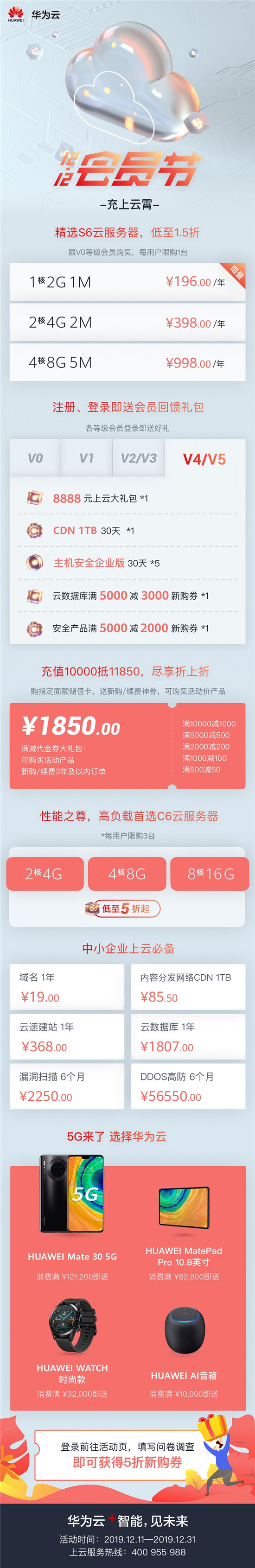 華為云年末回饋，12.12會(huì)員節(jié)與百萬用戶共享云上福利
