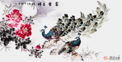 家里掛花鳥畫好嗎？丁珂手繪牡丹國畫，掛在家里好看又吉祥