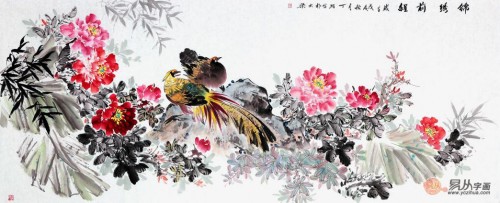 家里掛花鳥畫好嗎？丁珂手繪牡丹國畫，掛在家里好看又吉祥