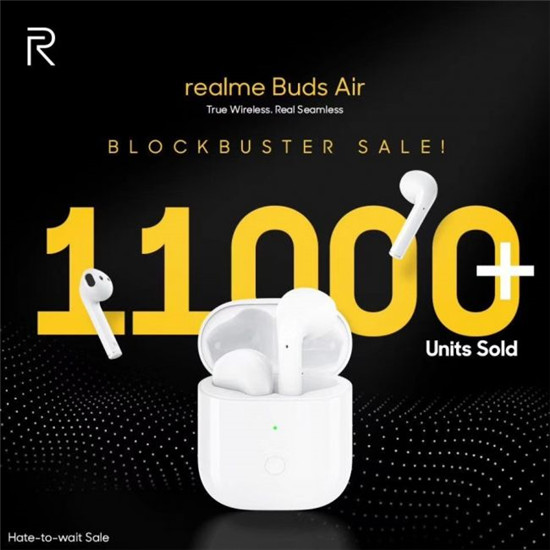 1小時售出11,000臺，realme Buds Air率先開啟印度IoT爆款時代