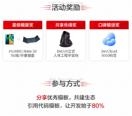 程序員參與華為云CodeHub代碼模板共享計(jì)劃，有機(jī)會(huì)贏大獎(jiǎng)