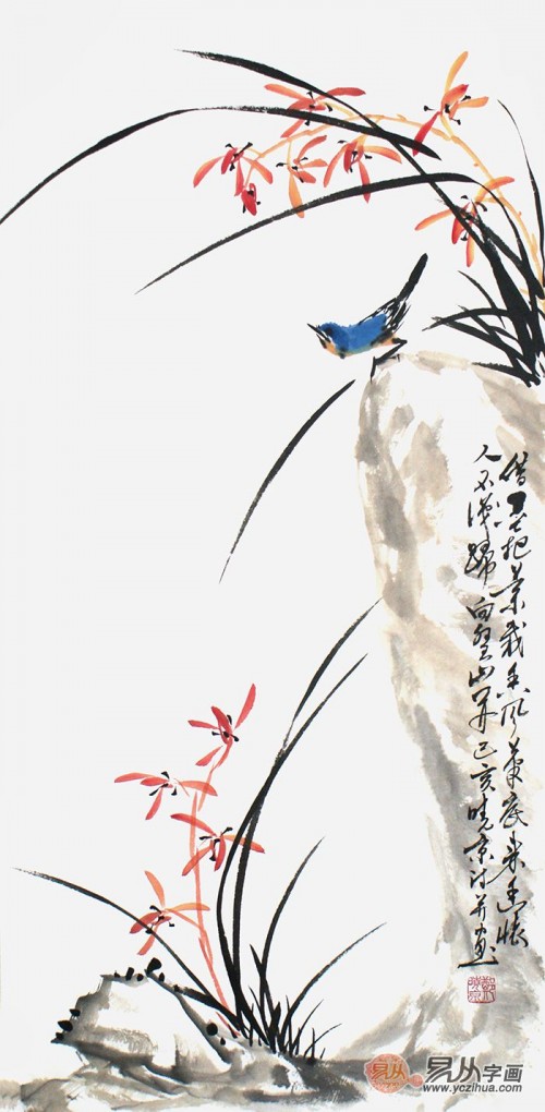 花鳥(niǎo)畫(huà)賞析：鄭曉京寫(xiě)意蘭花圖 美得清新脫俗