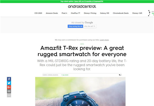 軍標(biāo)認(rèn)證+戶外風(fēng)格，華米科技 Amazfit T-Rex 手表媒體口碑持續(xù)走高