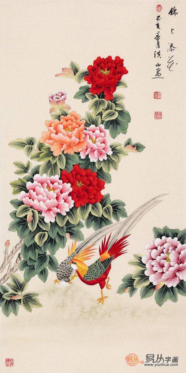進門玄關(guān)掛什么畫比較合適，可以掛在玄關(guān)的花鳥國畫作品有這些