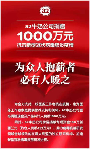 抗擊疫情：a2捐贈千萬助一線“抱薪者”，再傾數(shù)百萬專項資金助疫苗研發(fā)