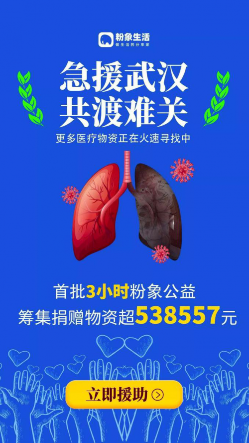 粉象生活啟動(dòng)「疫情救助通道」， 工作人員24小時(shí)響應(yīng)馳援武漢