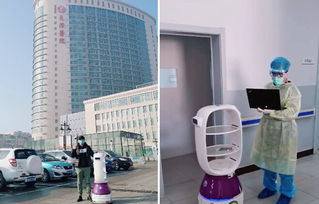 一天落地八城九醫(yī)院 這家上海企業(yè)的送餐機器人一直在行動