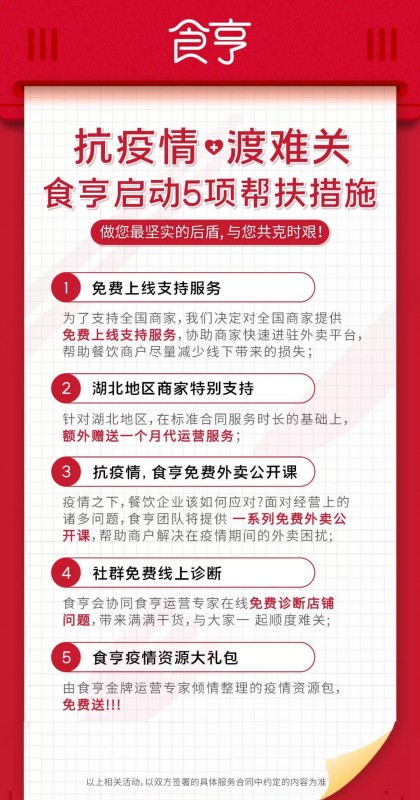 食亨發(fā)布致商家伙伴公開信，啟動五項幫扶措施攜手抗疫