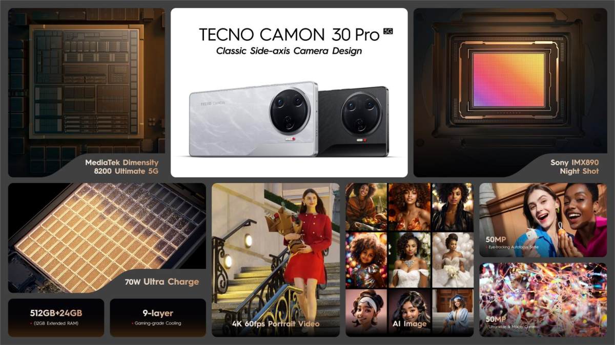 TECNO發(fā)布CAMON 30系列，AI加持專業(yè)影像和非凡設計，成就每一幀的耀眼主角