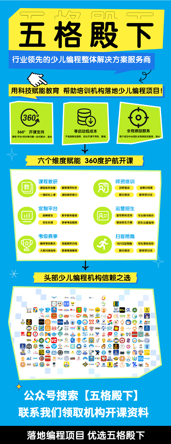 少兒編程機構(gòu)要想實現(xiàn)教學、教務(wù)、招生全面融合，就選五格殿下這一個平臺就夠了！