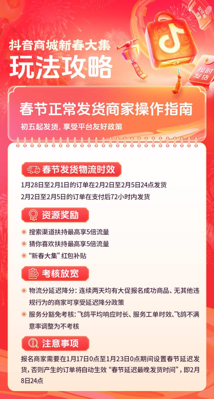 春節(jié)好貨正常發(fā)！「抖音商城新春大集」多元扶持全解析，物流保障成亮點(diǎn)