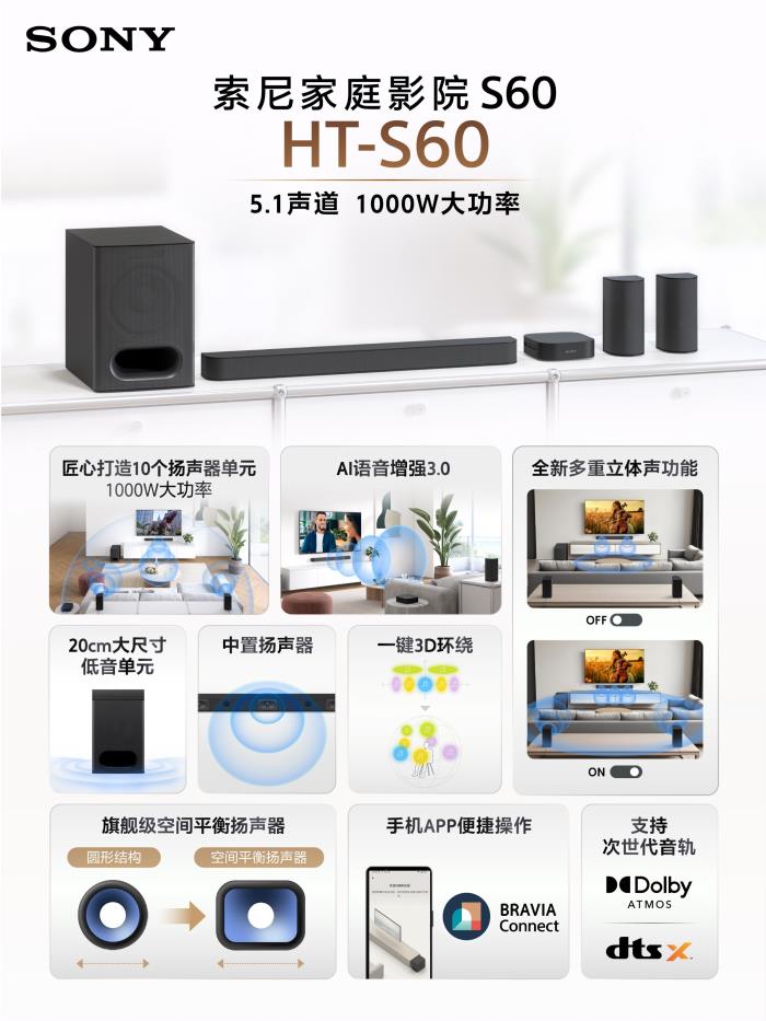 把影院帶回家，2025索尼BRAVIA新一代家庭影院系列產(chǎn)品發(fā)布