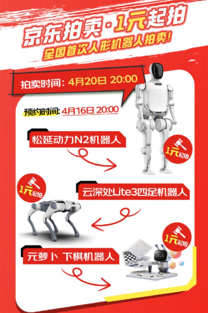 機(jī)器人馬拉松開(kāi)賽在即 來(lái)京東預(yù)約賽事機(jī)器人1元競(jìng)拍活動(dòng)