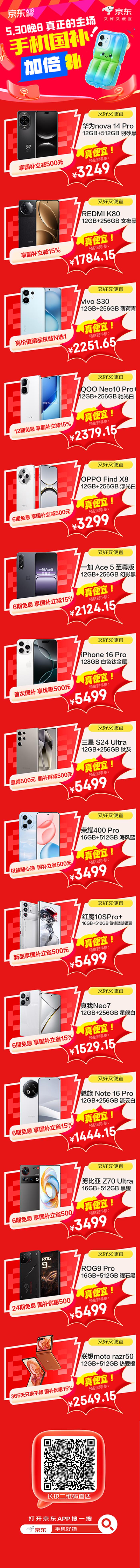 換新手機鎖定京東618 5月30日晚8點購小米、華為等大牌手機低至5折
